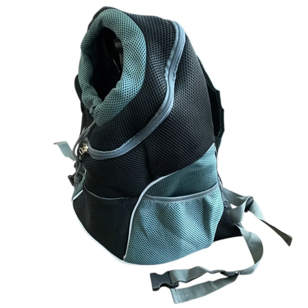 Deluxe Pet Travel Backpack - Black and Gray